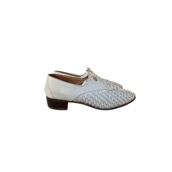 Vintage Nunn Bush White Woven Intrecciato Leather Lace-Up Brogues Mens Size 10 main image 5
